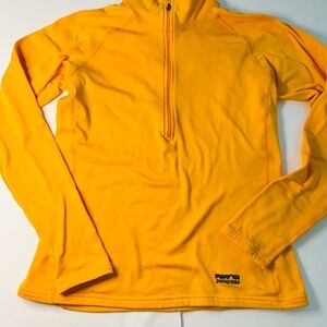 Patagonia Women’s Yellow R1 Waffle Knit Half Zip Pullover Size S